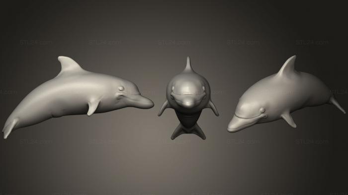 Статуэтки животных (Дельфин (3), STKJ_0899) 3D модель для ЧПУ станка
